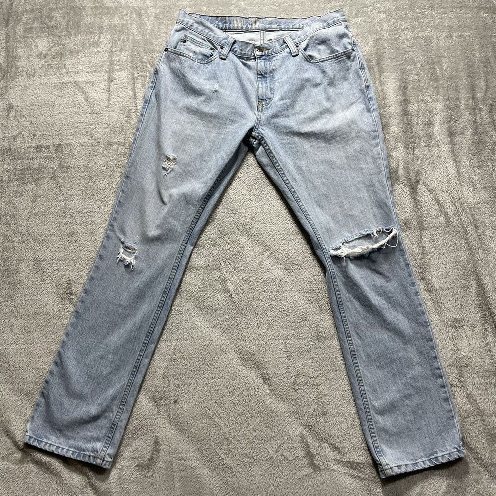 Free World Jeans Men's 34x32 Blue Denim Night Train Regular Straight 100% Cotton